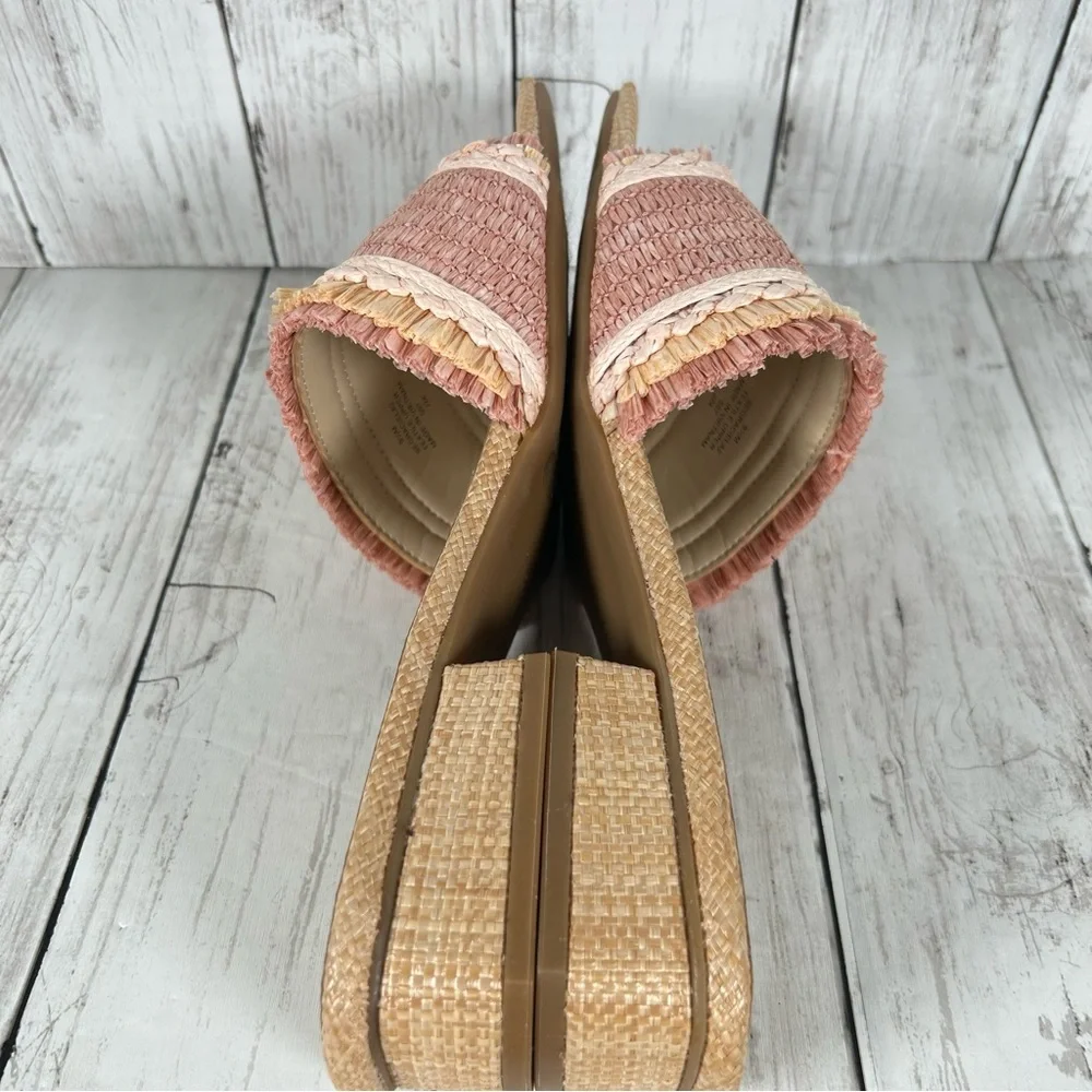 Easy Spirit Graciela Raffia Block Heel Comfort Slide Sandal 9.5 NEW